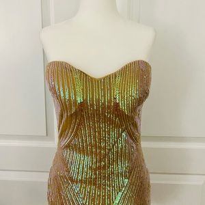 bebe Sweetheart Sequin Dress